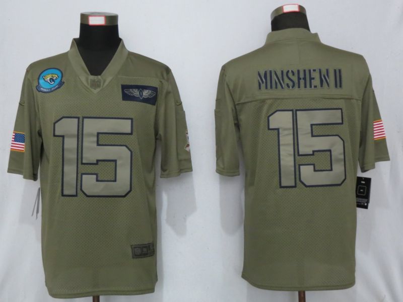 Men Jacksonville Jaguars #15 Minshew ll Nike Camo 2019 Salute to Service Limited NFL Jerseys